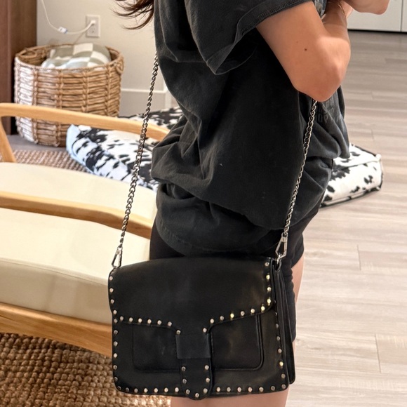 Rebecca Minkoff Black Studded Chain crossbody Bag - Picture 5 of 6